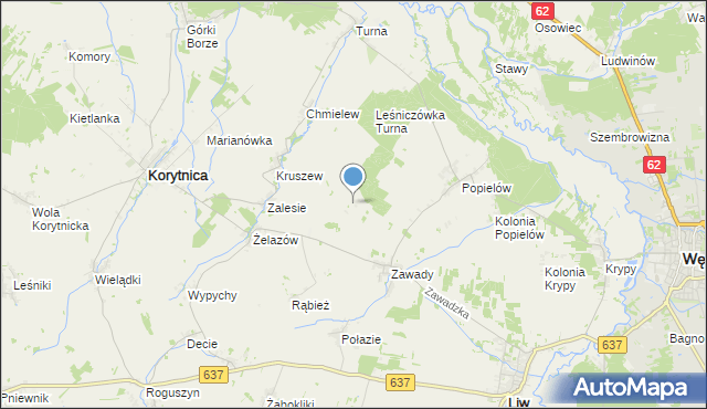 mapa Dzikie Pola, Dzikie Pola na mapie Targeo